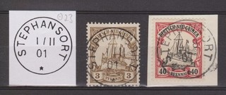 "Deutsch Neuguinea" Mi.Nr. 7 und 13 mit Voll Stempel "Stephansort" selten !!