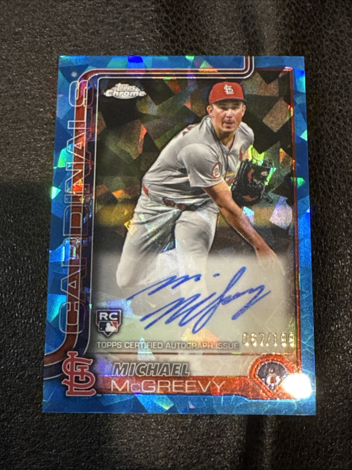 2025 Topps Chrome Sapphire Michael McGreevy Rookie Auto RC /199 Cardinals