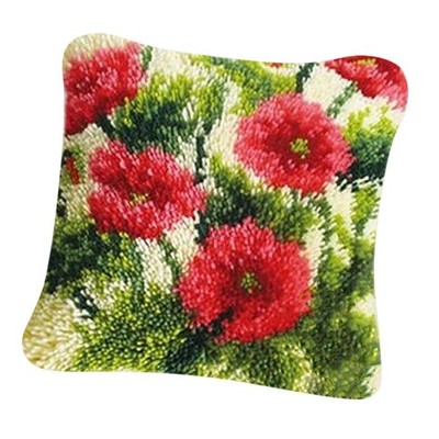 Blumenset unvollendet Häkelteppich Garn Kissen Stickerei Kissen