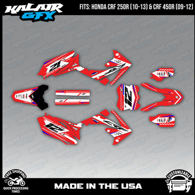 Graphics Kit for Honda CRF250R 2010-13 and CRF450R 2009-2012 Lethal - RED