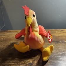 Ty Beanie Baby "Strut" The Red Rooster 6 Inch W/Tag Plush Stuffed Animal Toy