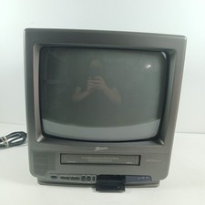 VTG ZENITH 13" CRT TV VCR COMBO TVBR12302Z RETRO GAMING TESTED READ NO-2