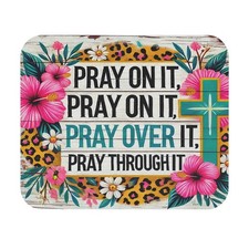 Inspirational Floral Prayer Mouse Pad with Cross - Desk Mat for Christian