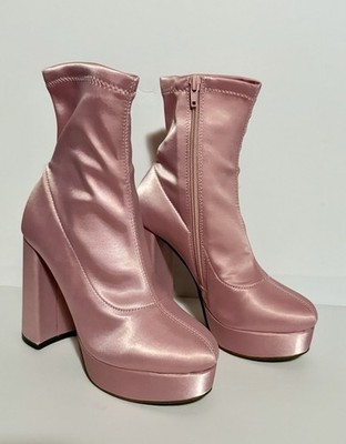 Madden Girl Platform Booties Size Five Orchid Pink Satin