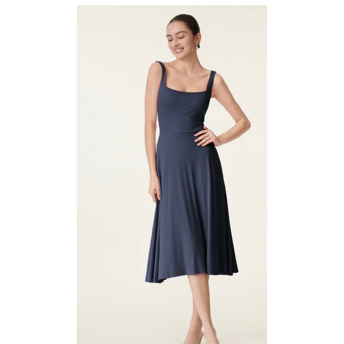 Brand New OGL Women's Size XS Black Square Neck Flowy Airy Midi Dress Skin Kiss | eBay Brand New OGL Women's Size XS Black Square Neck Flowy Airy Midi Dress Skin Kiss | eBay