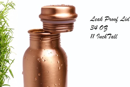 Premium Copper Water Bottle 34 OZ with Ayurvedic benefits 34 Ounces, - Picture 4 of 4
