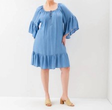 Karen Kane Ruffle Hem Dress Chambray