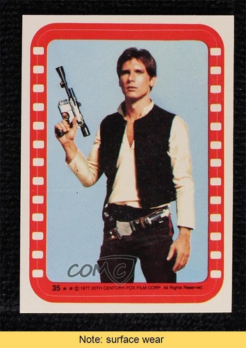 1977 Topps Star Wars Stickers #35 Han Solo (Harrison Ford) — Raw