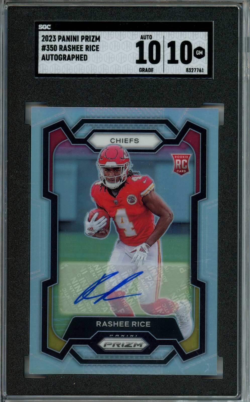 2023 PANINI PRIZM RASHEE RICE ROOKIE AUTO SILVER #350 RC SGC 10 GEM MINT