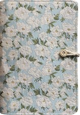 A5 Binder 6 Ring, Embroidered Flower Journal, Refillable Notebook, A5-Gardenia