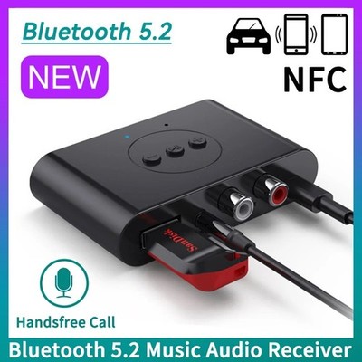 Bluetooth 5,2 Audio Receiver NFC U Disk RCA 3,5mm AUX-USB Stereo Musik Wireless