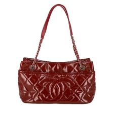 Chanel Enamel Chain Tote Bag Women Red One Size