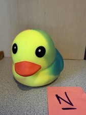 New Jumbo 5" XL Squishy Duck Rainbow Tie Dye Toy Toymendous 3 Yellow Squeeezy N