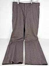 DAKS Dress Pants 31x30 Brown Classic Fit Made in USA Dacron Acrylic Rayon