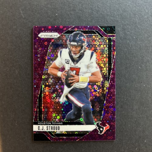 🔥2024 Panini Prizm No Huddle CJ STROUD Purple Disco /49 Texans OSU #111