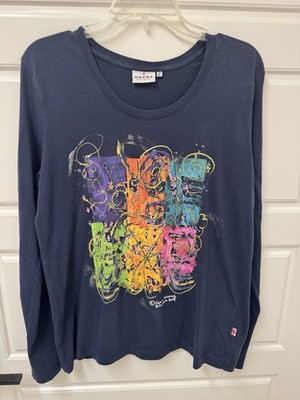 Hakro Active Wear Art T-shirt Womens XL Excellent Blue Long Sleeve A1
