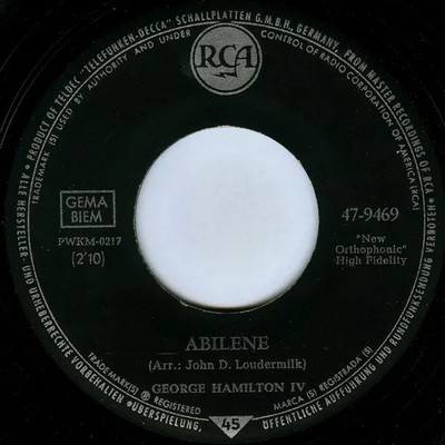 George Hamilton IV Abilene / If You Want Me To COMPANY SLEEVE RCA