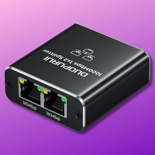 RJ45 Gigabit Ethernet Splitter 1000Mbps LAN Network Internet 1 to 2 Out Adapter