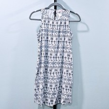 NWT Loft Blue & White Flower Garden Sleeveless Dress Sz XS Floral Tea Time Beach