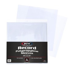 12-Inch Vinyl Record Sleeves, 2 Mil Polypropylene, Clear, 100 Count