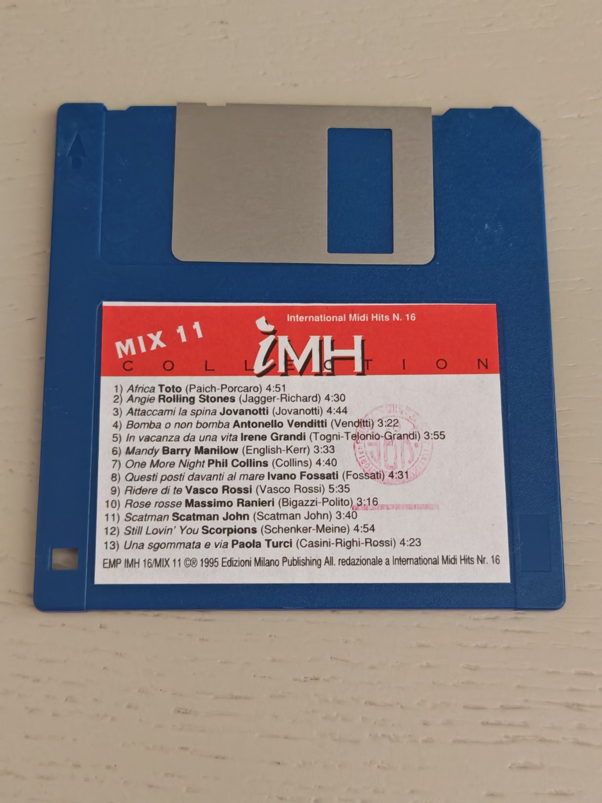 Floppy Disk MIDI International Midi Hits N.16 Mix 11 Phil Collins Scorpions Raro