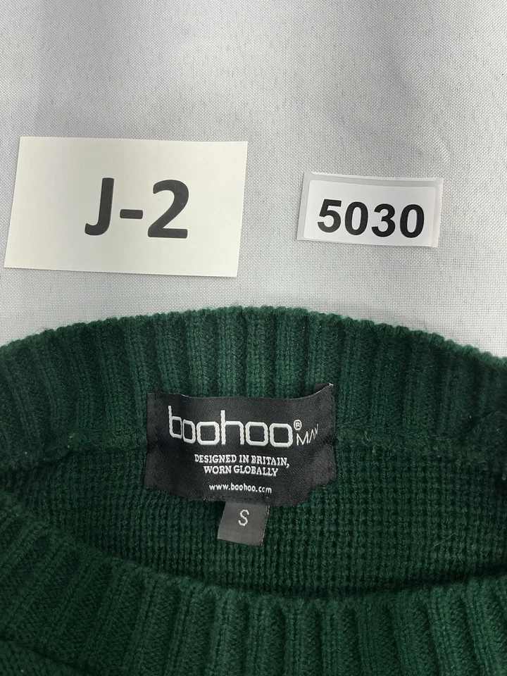 Suéter Pullover Hombre Boohoo Tema Navidad Pequeño Verde Blanco Cuello Redondo Foto 3 de 4