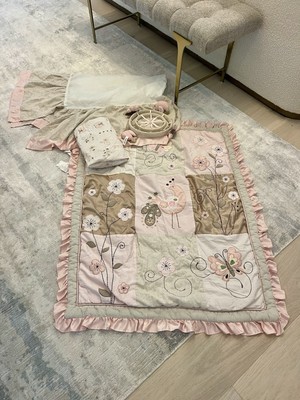 Lambs Ivy 6-Piece Nursery Crib Baby Bedding Set Pink Butterfly - Main Image