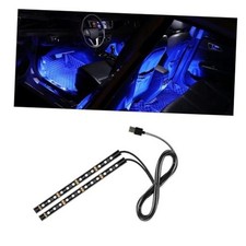Universal Car LED Strip Light Port Auto Interior Decorative Lamp, 12V USB Blue