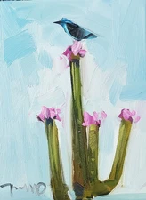 Magical Saguaro Desert Plant Modern Art PRINT Painting by Artist Jose Trujillo