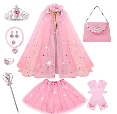 Meerjungfrau Umhang Cosplay Prinzessin Kostüm Kinder Cartoon Print Kleid Mädchen