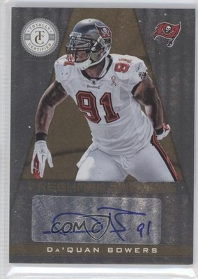 2011 Panini Totally Certified Gold 13/25 Da'Quan Bowers #162 Rookie Auto RC 0e5