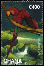 GHANA 1862g - Red-and-green Macaw 