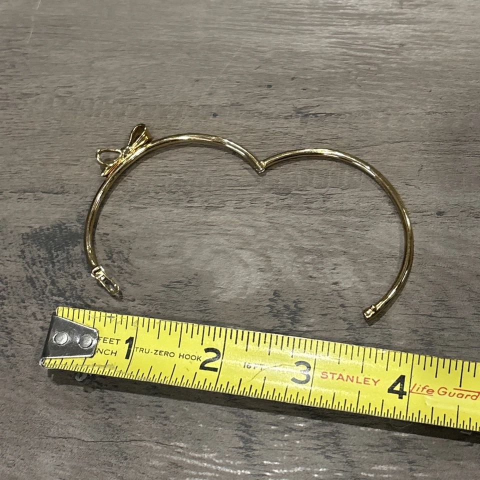 Kate Spade Gold Tone Bow Bangle Bracelet Hinged - Image 4 of 4