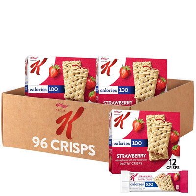 Special K Bar Pastry Crisps, Breakfast Bars, 100 Calorie Snacks, Strawberry (8 B