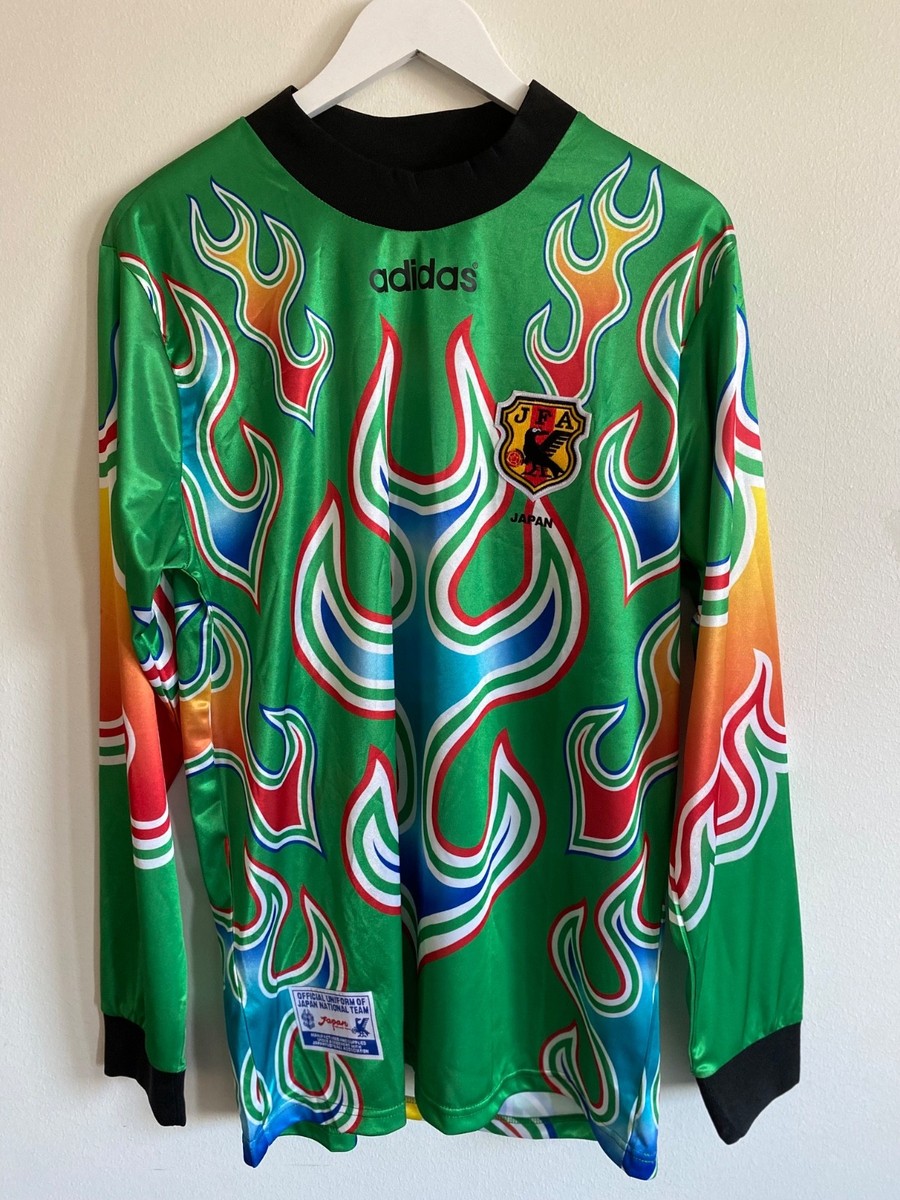 Japan 1997/98 Goalkeeper Shirt Adidas Flame Long Sleeve Size L