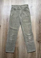 70s VINTAGE Levi  s 505 Corduroy Pants Size 28x28 Big E Made in USA Olive Green