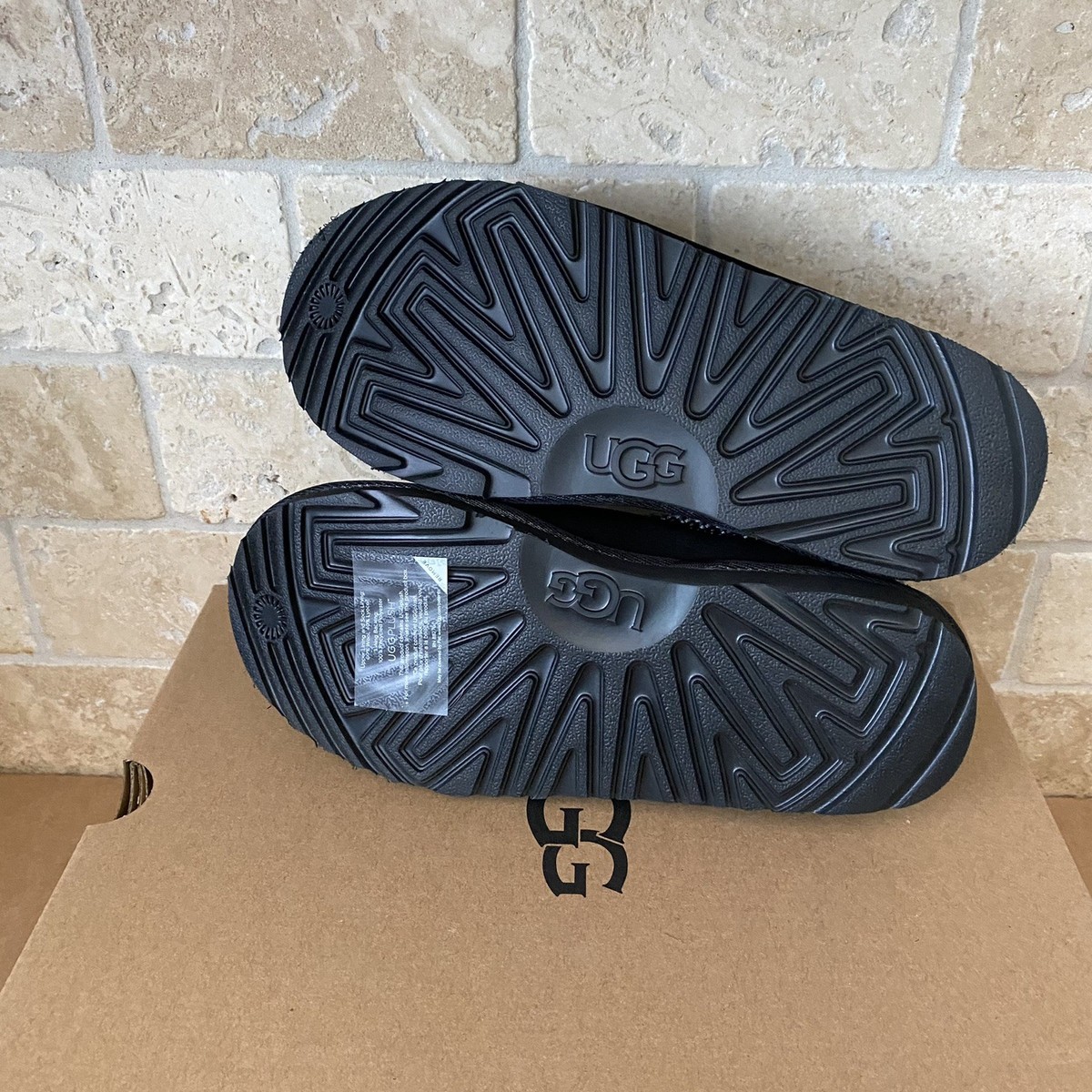 UGG Tasman II 2 black suede sheepskin slip on slide braid trim men’s size 12 Tasman II Genuine Shearling Lined Slipper (Men) | Nordstrom main image 4