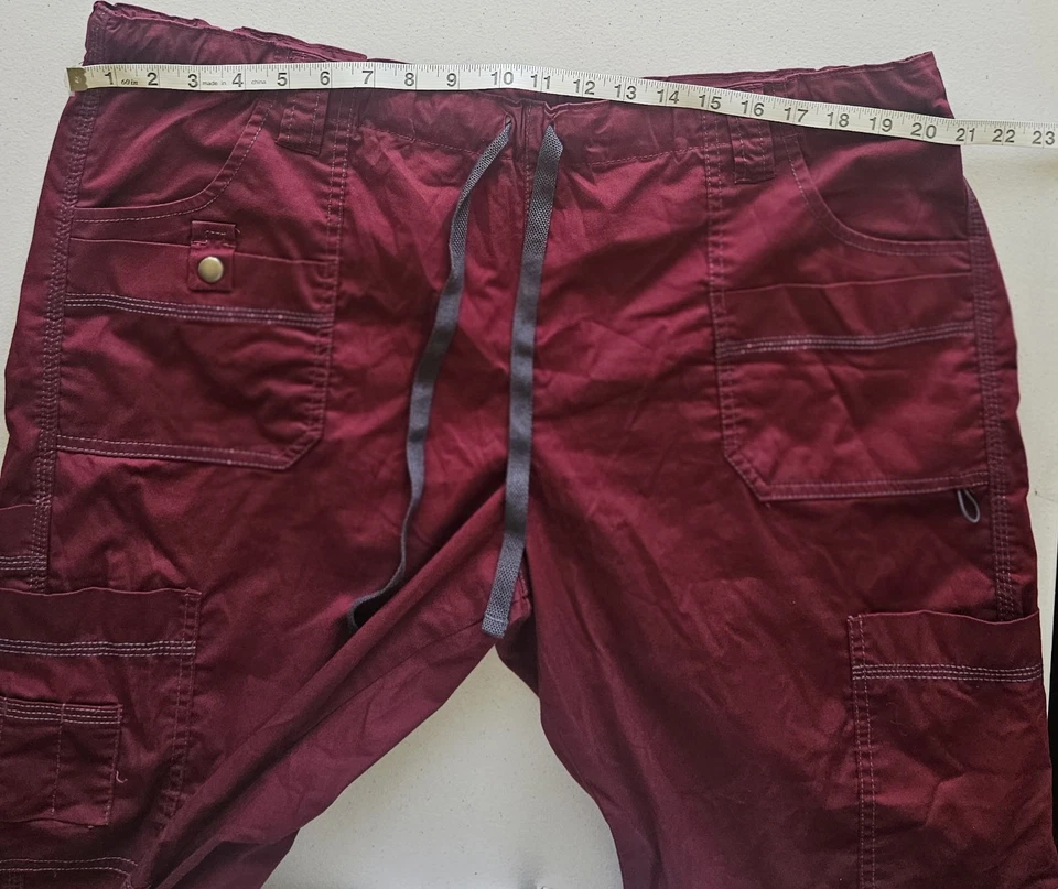 Pantalones Dickies Medical Wear Borgoña Color Vino Unisex Cintura Ajustable Talla XL Foto 4 de 4