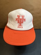 Vintage UT Vols Orange White Tennessee Volunteers Football Mesh Snapback Hat