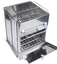 Portable Charcoal Grill Foldable Stainless Steel Camping Tailgate Outdoor BBQ