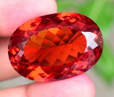 Natürlich Padparadscha Saphir 83.45 Karat Oval Cut Agl Zertifiziert Gigantische