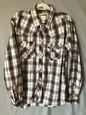 BKE Buckle Pearl Snap Western Shirt Mens sz L Relaxed Fit Plaid Long Sleeve