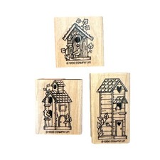 Stampin Up Bird House Mini 1996 Vintage Set Of 3 Woodland Nature Welcome