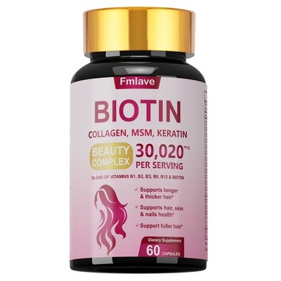Biotin Collagen & Keratin 30,020mcg - Hair, Skin, Nails, Bone and Joint Health