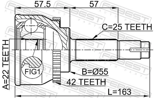 Febest Gelenksatz, Antriebswelle 0210-060A42 passend für NISSAN - Bild 2 von 2