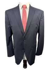 KENNETH COLE Mens Navy Blue SLIM FIT Stretch Sport Coat Blazer Jacket SIZE 48R