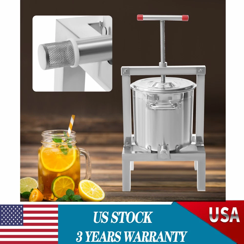 2.6gal Fruit Wine Cider Press Grapes Crusher Juice Maker Juicer Making