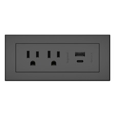 Legrand Wiremold RDZCBK Radiant Furniture Power Center USB Recessed Power Strip