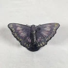Vtg Fenton Purple Iridescent Hand Painted Butterfly Figurine Signed C. Smith