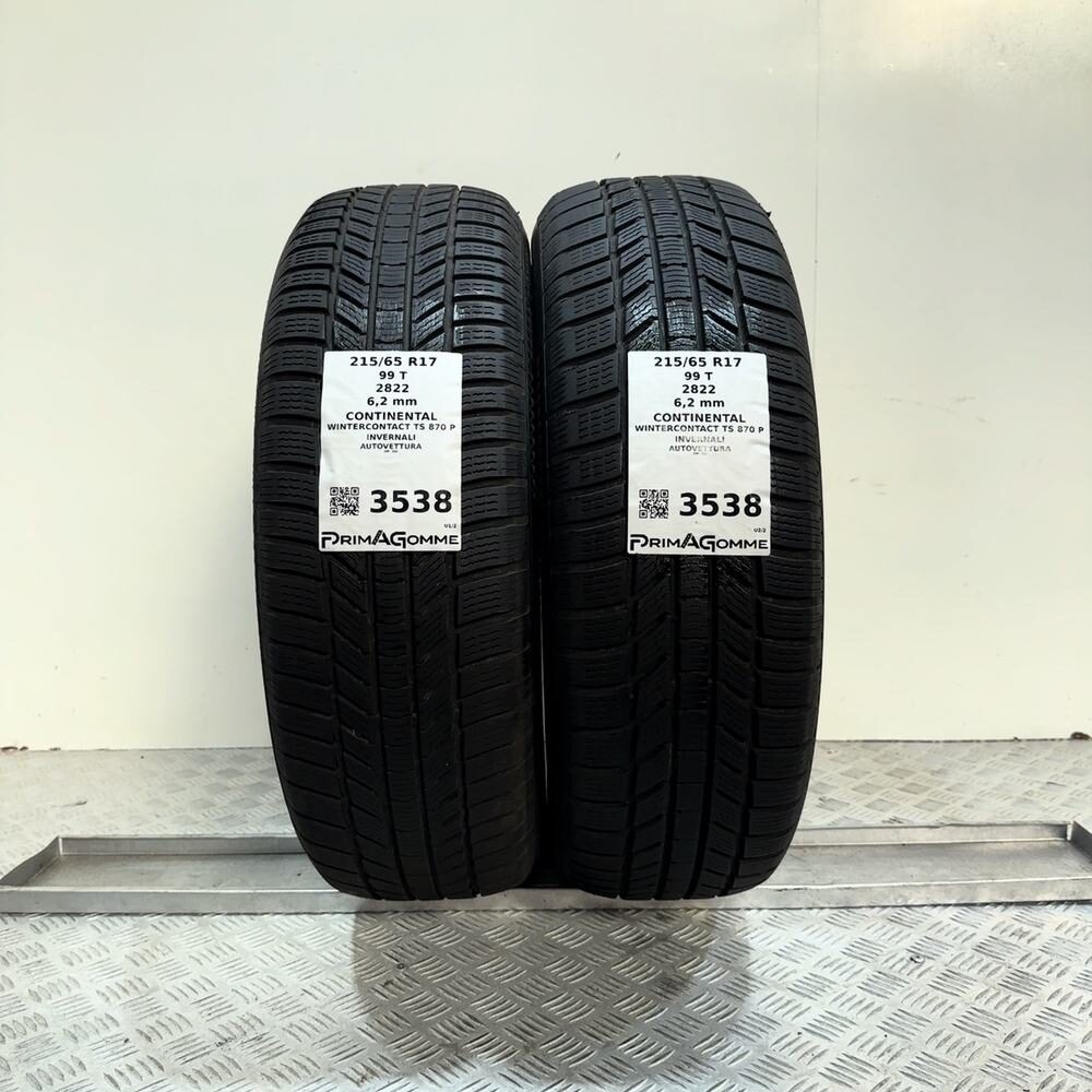 Gomme Usate 215 65 R17 99T Continental Wintercontact TS 870 P 89% Invernali